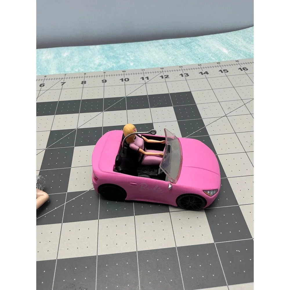 Hallmark Keepsake Barbie Ornaments 2017 Ballerina & 2018 Pink Convertible Set